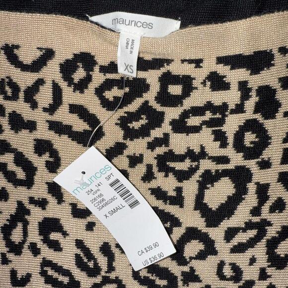 Maurices Cheetah Cat Print Dolman Sweater Quiet Luxury Classic Business Casual - Picture 4 of 14